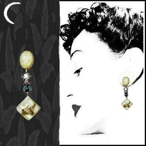 Vintage Butterfly Dangle Earrings Made With Lucite, One of a Kind